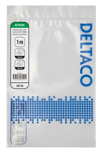 Patch kabelis DELTACO, Flex-Boot Bendable CAT.6A U/UTP 28AWG, 1m / 1902632