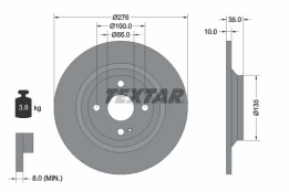 Stabdžių diskas TEXTAR 92188303 kaina