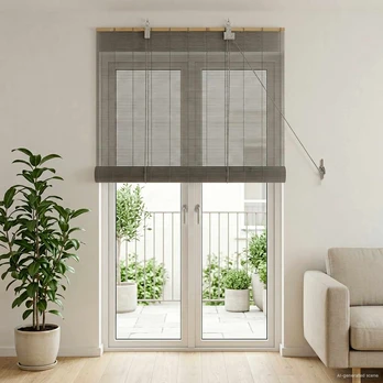 Roletas Pilka 100 x 220 cm Bambukas