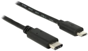 Laidas Delock USB / USB micro USB 2.0 male, Micro USB B male, 1 m, juoda kaina