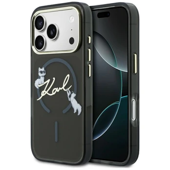 Dėklas Karl Lagerfeld Script Logo MagSafe do iPhone 18 Pro Max / 17 Pro Max juoda