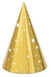 Party Deco Guld partyhatte, 6 stk.