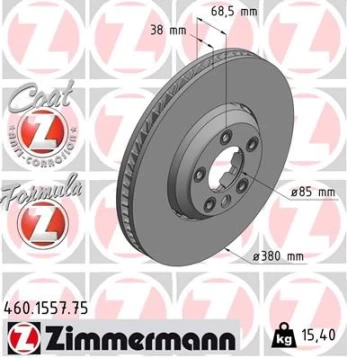 Stabdžių diskas ZIMMERMANN 460.1557.75