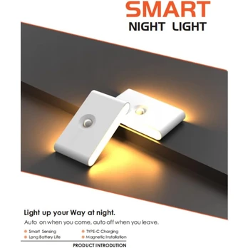 iLike Elight T1 Wall Fix Double Projection Led 1W battery Lamp 2700K with mooving / dusk sensor USB-C Baltas