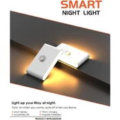 iLike Elight T1 Wall Fix Double Projection Led 1W battery Lamp 2700K with mooving / dusk sensor USB-C Baltas kaina
