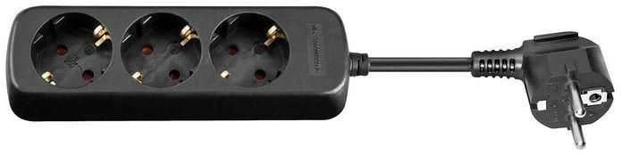 MicroConnect 3-way Schuko Socket 5M Juodas - GRU0035B