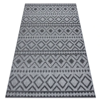 Dywan Strukturalny SOLE D3852 Boho, romby - płasko tkany szary