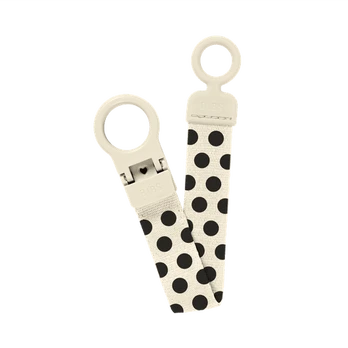 BIBS čiulptuko laikiklis Polka Dot - Ivory / Juodas