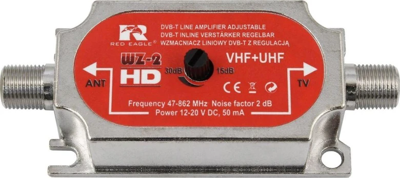 Red Eagle Raudona Eagle DVB-T linijinis antenos stiprintuvas su +30dB reguliavimu