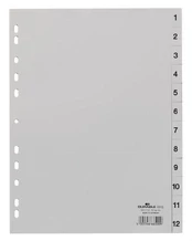 DURABLE Zahlenregister A4 1-12 PP volldeck. grau kaina