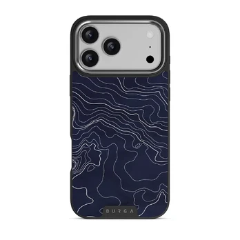 Drifting Shores - Line Art iPhone 17 Pro Max Case, Elite Dark (MagSafe) / Silver