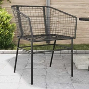 Sodo kėdės, 2vnt., juodos, poliratanas kaina
