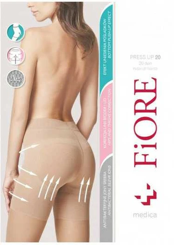 Fiore Pėdkelnės Press Up 20 M5203 - smėlio