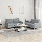 Sofa Sofos komplektas su pagalvėlėmis, 2 dalių, pilkas, audinys kaina