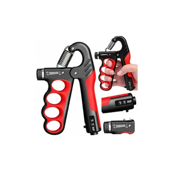 Lean Adjustable Hand Grip Trainer with Counter – Raudona (5–100 kg)