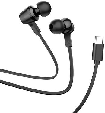 HOCO wire earphones Type C with microphone M86 juodas