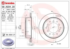 Stabdžių diskas BREMBO 09.A334.21 kaina