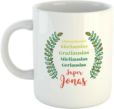 Puodelis "Tiesiog super Jonas"