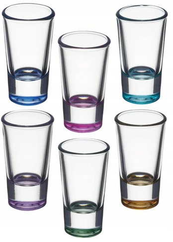 6 vnt. "salute Colors" degtinės taurelės, 28 ml