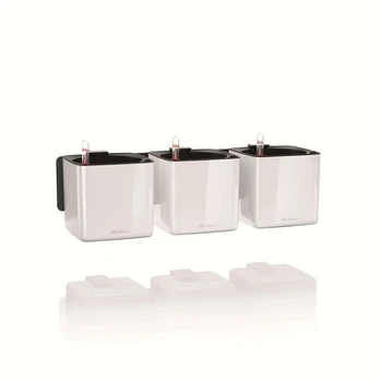 Persodinimo vazonas Lechuza CUBE Premium, baltas