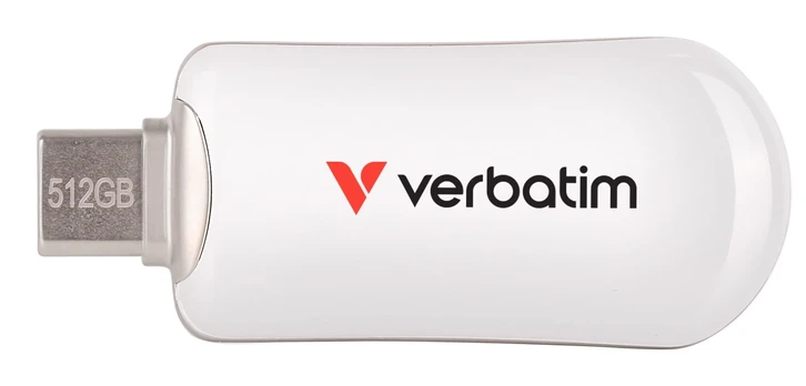 Pendrive Verbatim Plectra 512GB USB-C balta/baltas 30231
