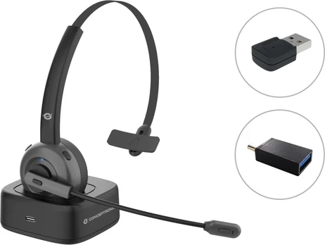No Name Conceptronic POLONA Wireless Bluetooth Headset with Charging Dock & Bluetooth USB Audio Adapter