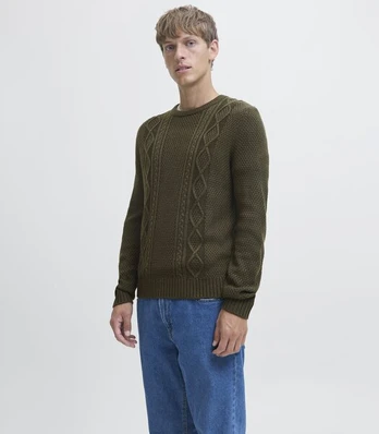 Jack&Jones vyriškas megztinis 12263218*02, alyvuogių