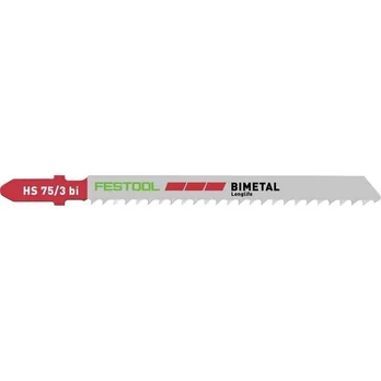 Festool siaurapjūklio pjūklelis PLASTICS SOLID MATERIAL HS 75/3 BI/5 (5 vnt)