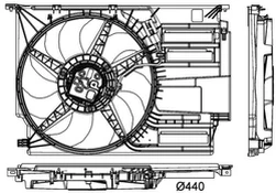 Ventiliatorius, radiatoriaus MAHLE CFF 405 000P kaina
