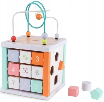 Medinis mokomasis kubas ir blokeliai „Ecotoys“