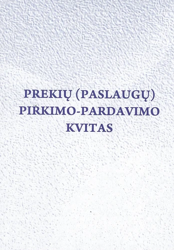 Technoinform Prekių (paslaugų) pirkimo-pardavimo kvitas be numeracijos A6