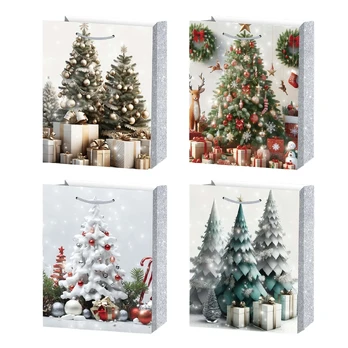 Gift bag XMAS TREE L, 31x40x12cm, mix