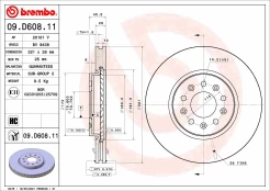 BREMBO 09.D608.11 Brake Disc kaina