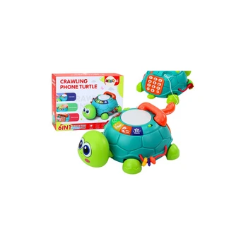 Lean Toys Interactive Educational Turtle Phone 6in1 Lights Sounds Žalias