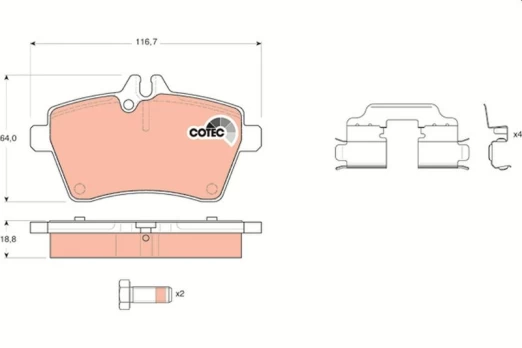 TRW GDB1629 Brake pad set
