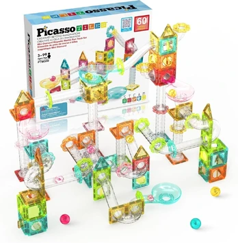 PICASSO TILES Magnetinis konstruktorius Marble Run 60 det., PTMG60