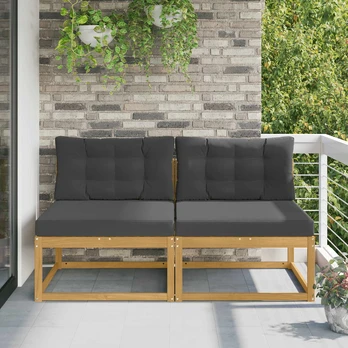 2 Vienetas Lauko Vidurinis Sofa Poliesteris Balta
