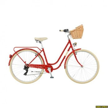 Dviratis 28 CLASSIC ELEGANCE 28 7sp red + basket classic