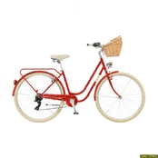 Dviratis 28 CLASSIC ELEGANCE 28 7sp red + basket classic kaina