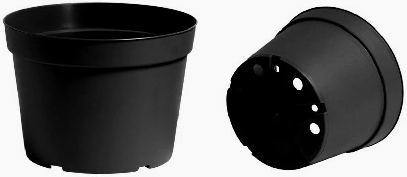 Plastikinis vazonas BASIC 20 cm, juodas.