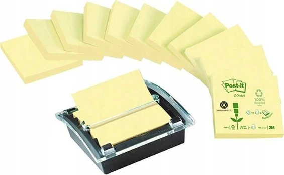 3M POST-IT R330 RECYKLING Z-NOTES PK12 + DISPENSER U/B