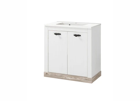 Praustuvo spintelė + praustuvė Imv 60 cm, balta/ruda