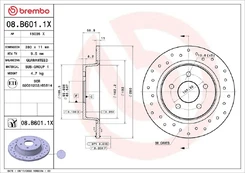 Stabdžių diskas BREMBO 08.B601.1X kaina