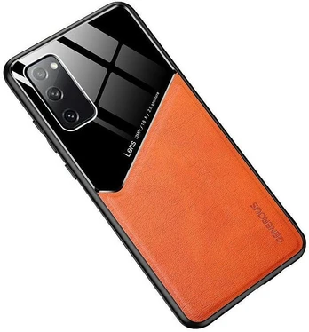 Mocco Lens Leather Back Case for Apple Iphone 12 Orange
