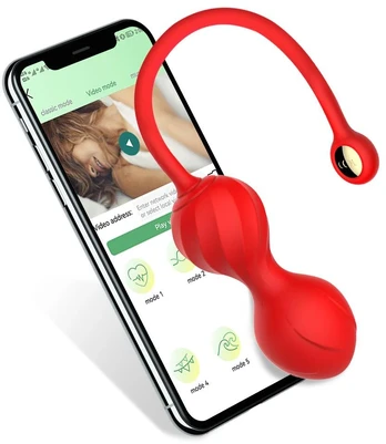 Moteriškas vibratorius su APP Control, raudonas