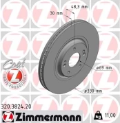 Stabdžių diskas ZIMMERMANN 320.3824.20 kaina