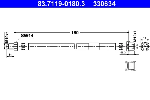 stabdžių žarnelė 83.7119-0180.3