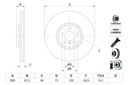BOSCH 0 986 479 E83 Brake Disc kaina
