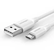 Micro USB cable UGREEN QC 3.0 2.4A 1m (white) kaina