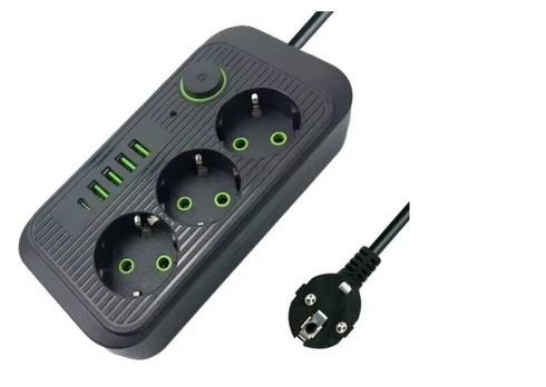 Maitinimo lizdas su USB ir Type-C jungtimis